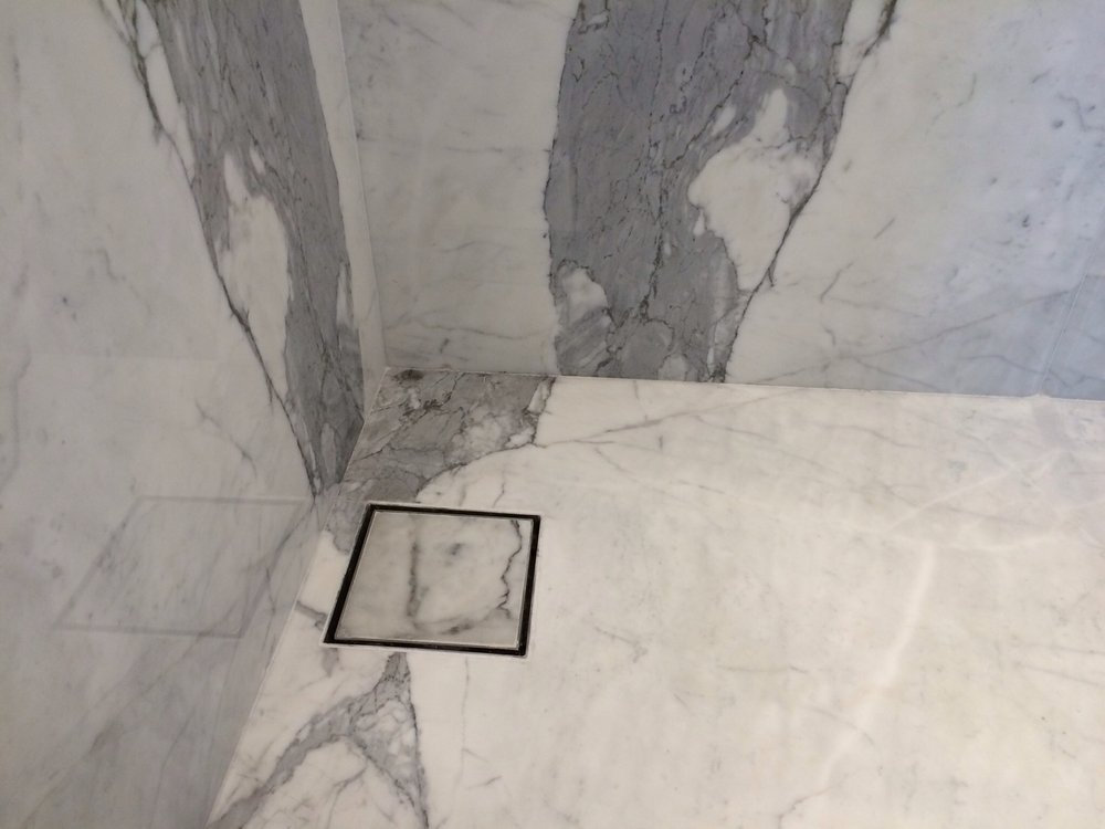 Custom stone bathroom installation